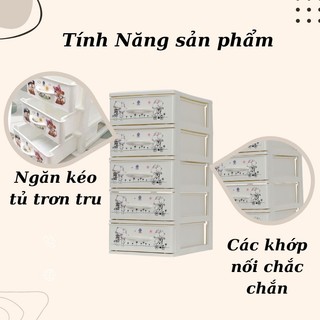 Tủ nhựa ngăn kéo mini, Tủ thuốc bé đựng đồ nhỏ gọn nhựa Việt Nhật 3625