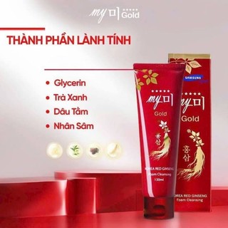 Sữa rửa mặt hồng sâm đỏ My Gold làm sạch nhẹ dịu cấp ẩm hỗ trợ ngăn ngừa lão hóa da 130ml