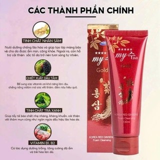 Sữa rửa mặt hồng sâm đỏ My Gold làm sạch nhẹ dịu cấp ẩm hỗ trợ ngăn ngừa lão hóa da 130ml