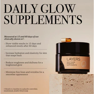 Layers Daily Glow Probiotic Supplements Tăng độ đàn hồi, Da sáng mịn Thực phẩm bổ sung hàng ngày