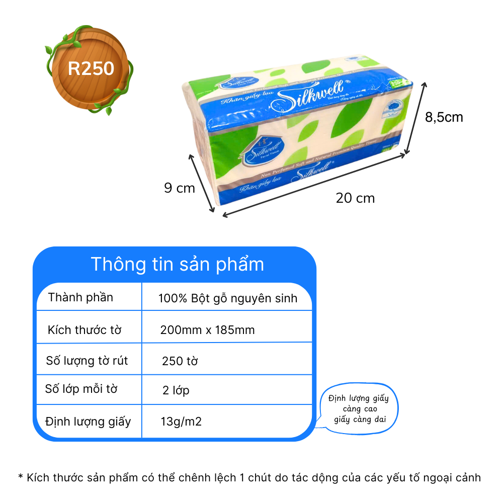9 gói khăn giấy ăn rút Silkwell 250 tờ 2 lớp dai, mịn, giấy ăn cao cấp an toàn cho gia đình bạn