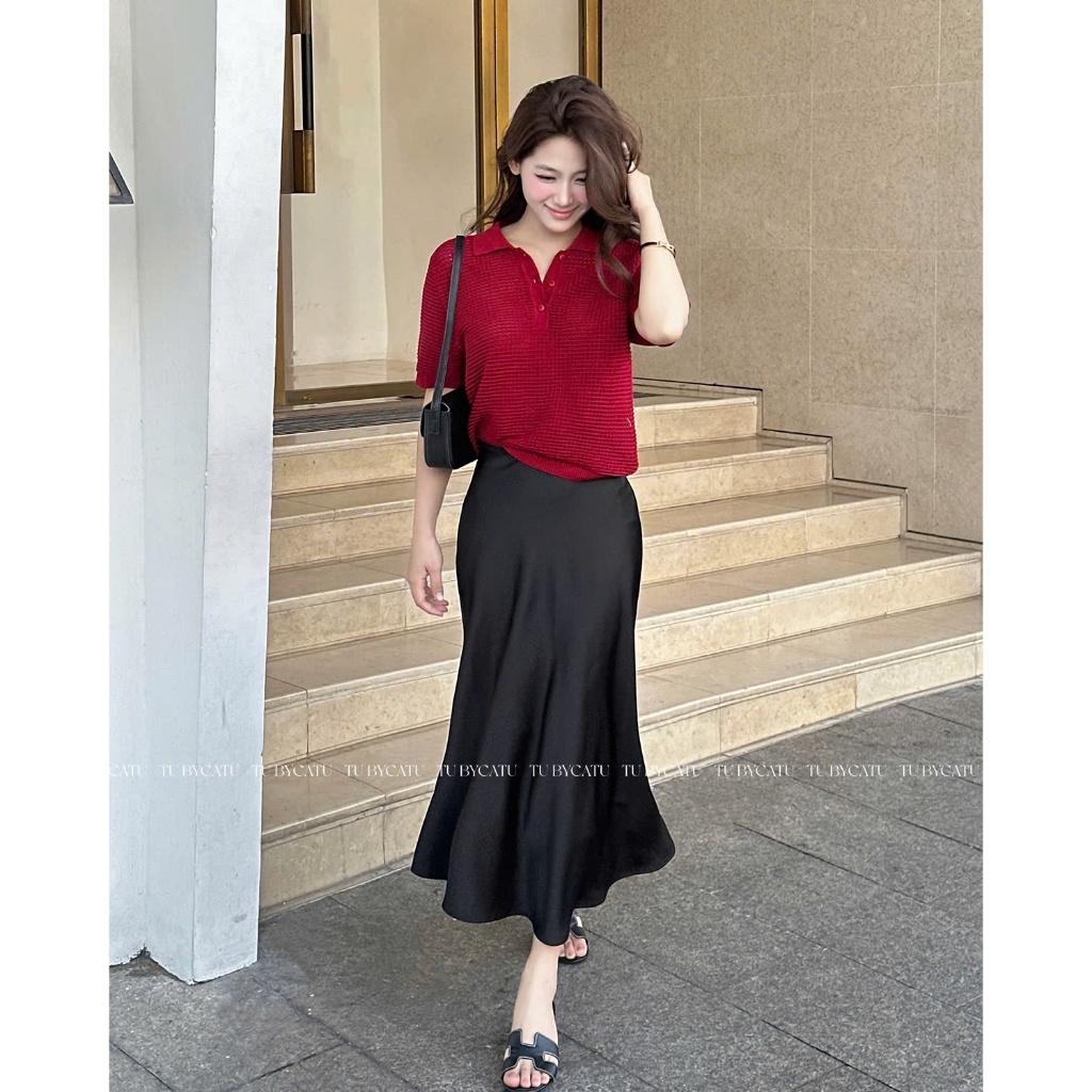 Ảnh TUBYCATU | Chân váy Satin Midi Skirt nhiều màu 2
