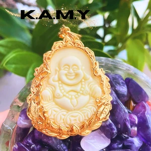 Mặt Dây Chuyền Hình Phật Di Lặc Cười Đá Màu Ngà May Mắn - Trang Sức KAMY