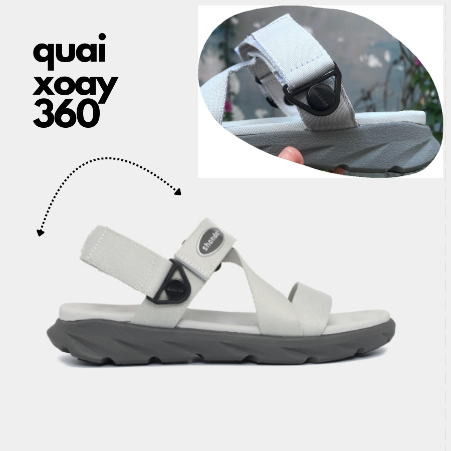 Ảnh Sandal Shondo quai hậu xoay màu xám rêu F6S1122 1