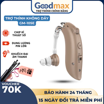 Máy Trợ Thính GOODMAX GM-105E [BẢO HÀNH 24 THÁNG], Máy Trợ Thính Đeo Vành Tai Cho Người Giài