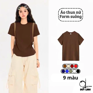 Áo thun nữ form babytee DuyLinh Áo basic nữ ngắn tay dáng suông nhiều màu chất vải cotton mềm mại