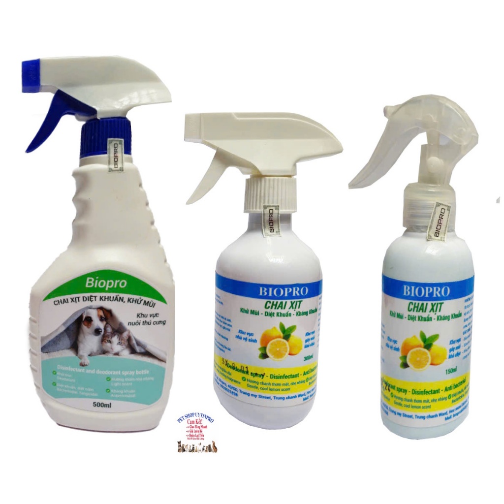 Chai xịt Biopro Khử mùi hôi Diệt khuẩn Kháng khuẩn Khu vực cần khử mùi hôi Hương thơm mát dịu nhẹ dài lâu