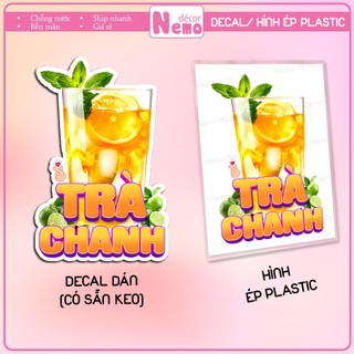 [TRÀ CÁC LOẠI] Decal Dán, Hình Ép Plastic Trà Tắc... Trang Trí Quán Nước, Cà Phê, Trà Sữa, Quán Ăn - Size A3, A4, A5.