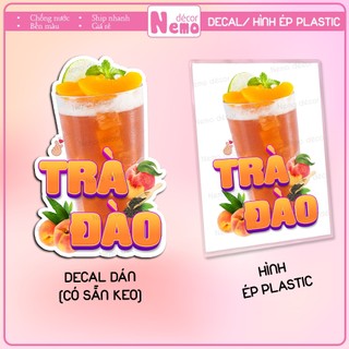 [TRÀ CÁC LOẠI] Decal Dán, Hình Ép Plastic Trà Tắc... Trang Trí Quán Nước, Cà Phê, Trà Sữa, Quán Ăn - Size A3, A4, A5.