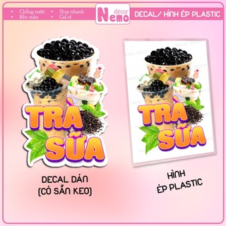 [TRÀ CÁC LOẠI] Decal Dán, Hình Ép Plastic Trà Tắc... Trang Trí Quán Nước, Cà Phê, Trà Sữa, Quán Ăn - Size A3, A4, A5.