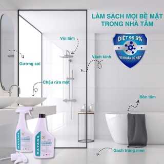 Xịt Đa Năng Làm Sạch Nhà Tắm KATANA Cleaner 500ml - Tẩy Cặn Canxi Ố Vàng Vòi Sen Inox, Bồn Cầu, Gương Kính