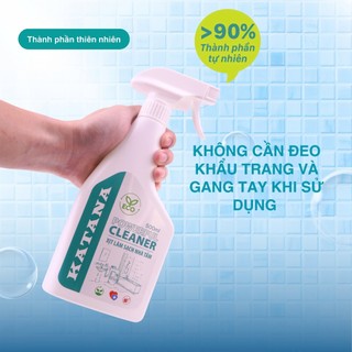 Xịt Đa Năng Làm Sạch Nhà Tắm KATANA Cleaner 500ml - Tẩy Cặn Canxi Ố Vàng Vòi Sen Inox, Bồn Cầu, Gương Kính