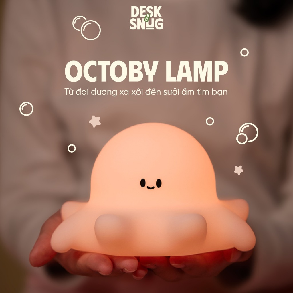 Đèn phát sáng decor trang trí đáng yêu led RGB giao diện bạch tuộc nhỏ ...
