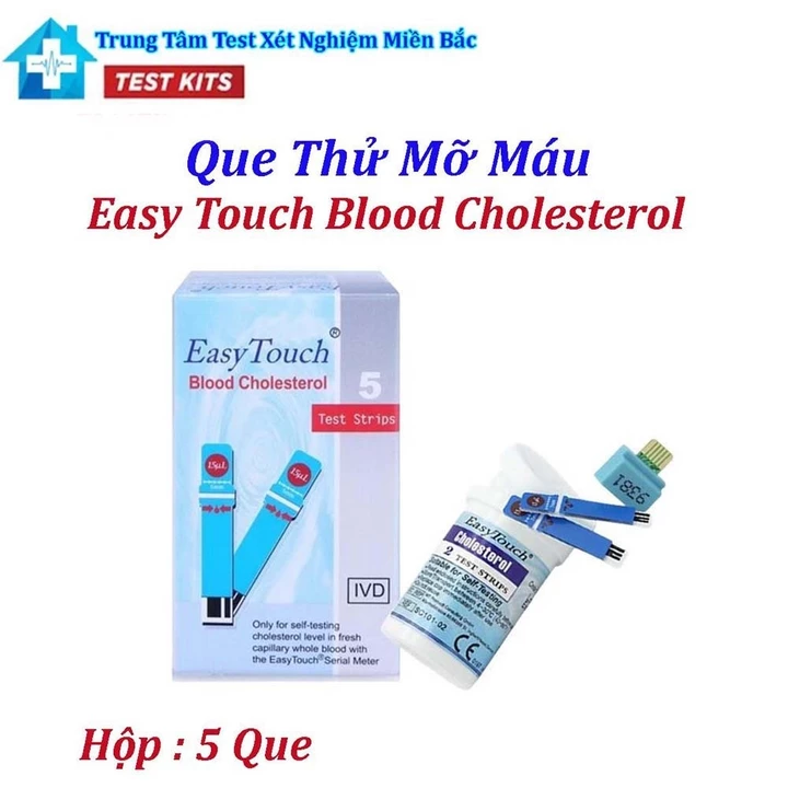 Que Thử Mỡ Máu,Cholesterol Easy Touch Dùng Cho Máy Easy Touch GCU ET322 Hộp 5 Que