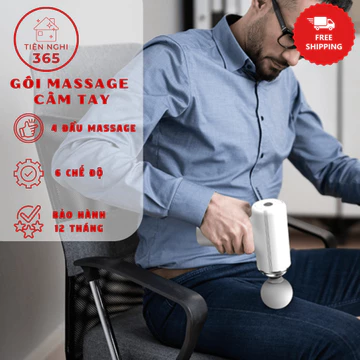 [Massage]Máy Massage Cầm Tay Mini Cao Cấp Có Cảm Biến, Massage Gun, Súng Mát Xa Giãn Cơ Đấm Lưng 6 chế độ 6 đầu massa