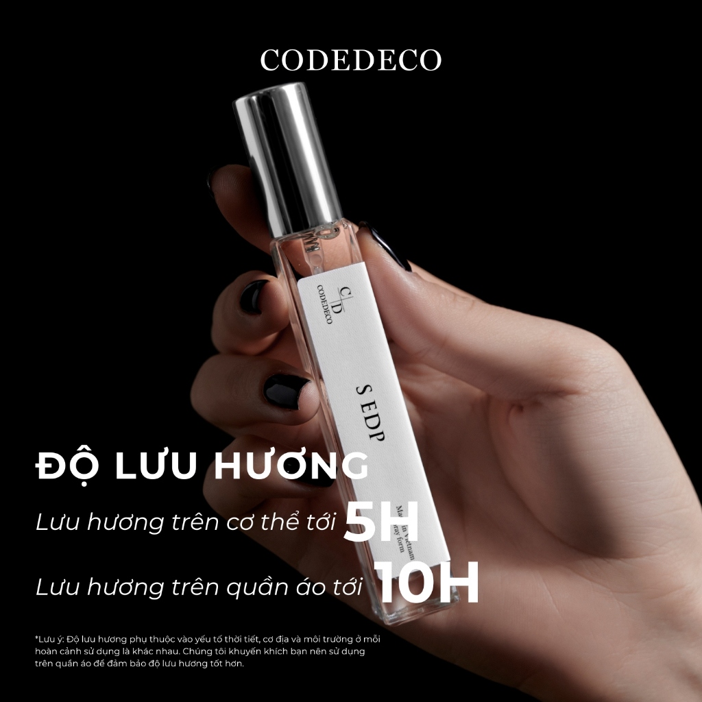 Ảnh Tinh dầu thơm nữ CODEDECO S EDP 10ml dạng xịt - Cuốn hút, Hấp dẫn, Cá tính 4