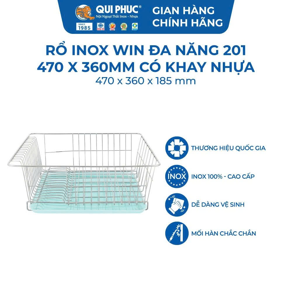 Rổ Đựng Chén Đĩa Inox WIN Đa Năng - Chính Hãng Qui Phúc - Inox 201 ...