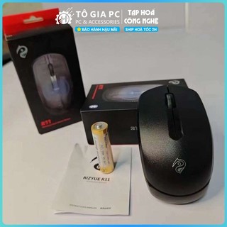 Chuột máy tính không dây 2 kết nối bluetooth + USB receiver 2.4Ghz Monster KM3, RIYUE R11 tặng kèm pin Alkaline AA