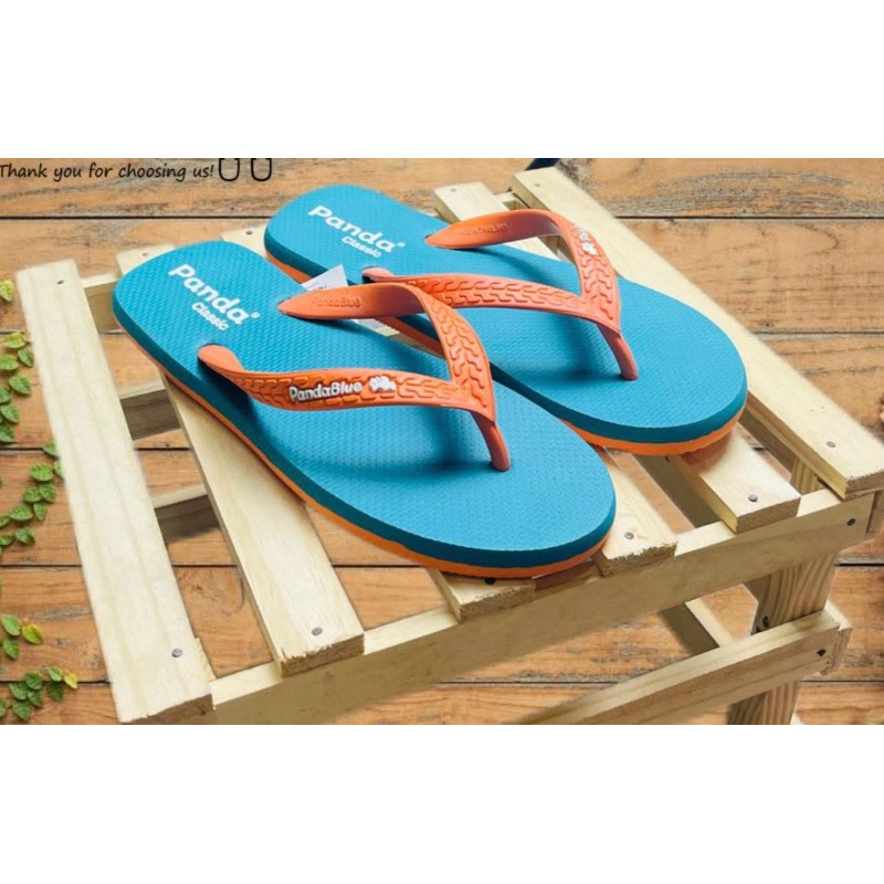 Dép tông Thái Gấu Trúc Panda Blue nam nữ đế cao su êm ái bền chắc - DéP, Slipper loại không viền