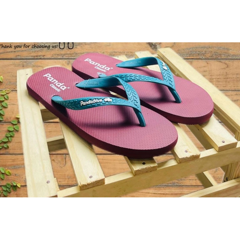 Dép tông Thái Gấu Trúc Panda Blue nam nữ đế cao su êm ái bền chắc - DéP, Slipper loại không viền