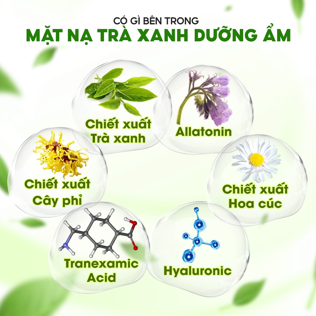 Ảnh VHL Bộ 9 Mặt Nạ Tràm Trà Giảm Mụn Dầu + Trà Xanh Dưỡng Ẩm Da (5M Tràm Trà*28ml/M + 4M Trà XL*25ml/M) 3