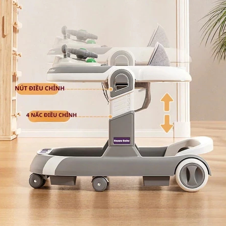 Xe tập đi nâng chỉnh chiều cao 611 cho bé,xe tập đi điều chỉnh độ nghiêng có đèn nhạc và đồ chơi