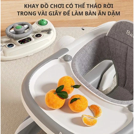 Xe tập đi nâng chỉnh chiều cao 611 cho bé,xe tập đi điều chỉnh độ nghiêng có đèn nhạc và đồ chơi