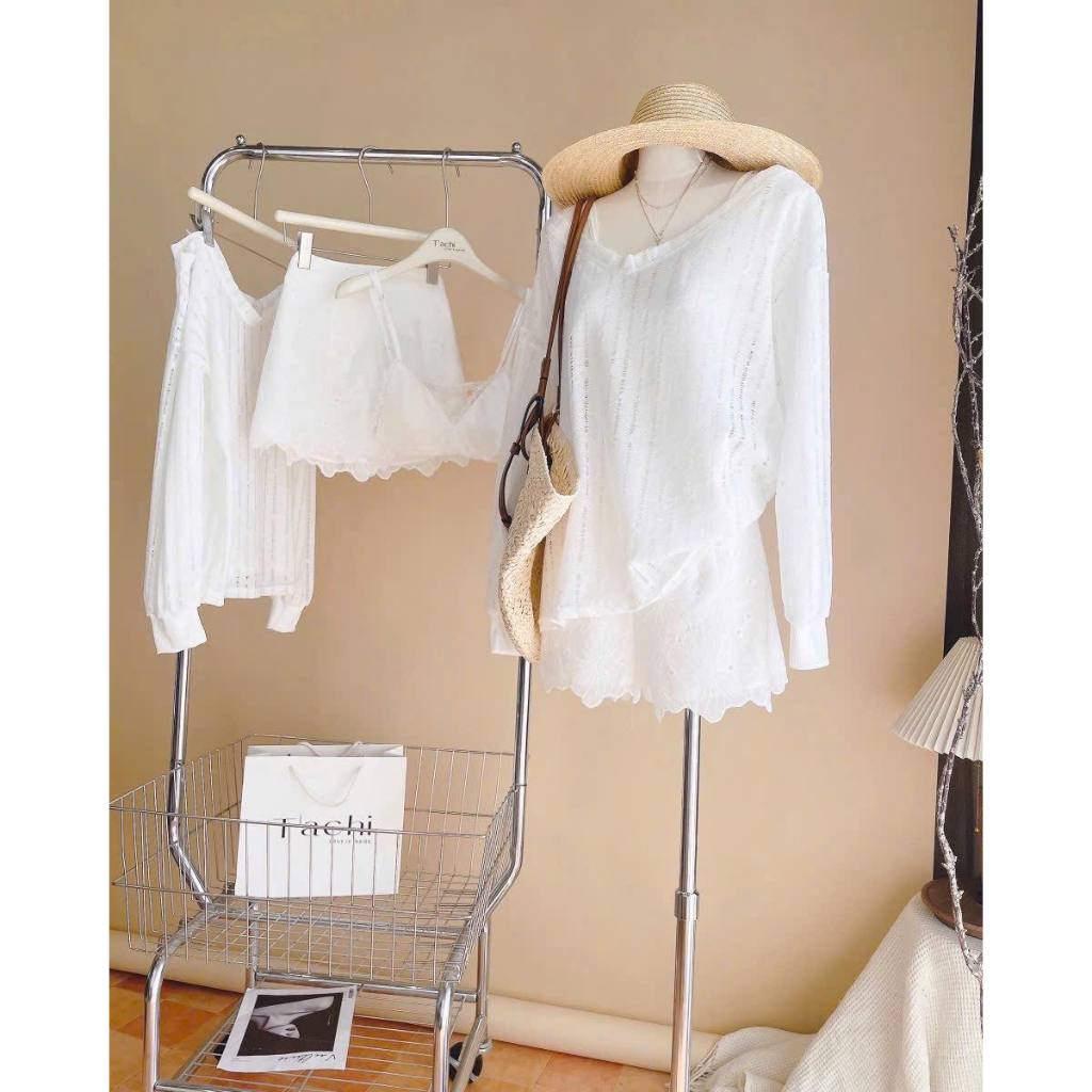 SET ÁO LƯỚI, BRA VẢI XÔ VÀ QUẦN SHORT NỮ ĐI BIỂN MÙA HÈ | MEOINDAHOUSE