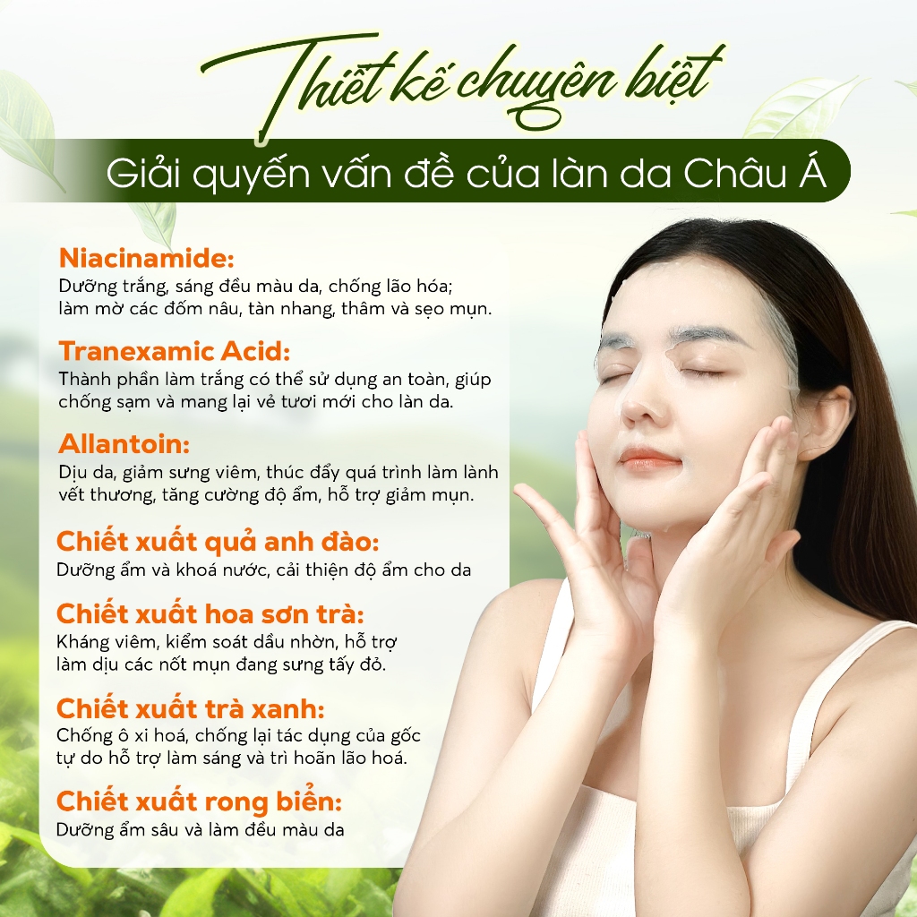 Ảnh VHL Bộ 9 Mặt Nạ Tràm Trà Giảm Mụn Dầu + Trà Xanh Dưỡng Sáng Da(5M Tràm Trà*28ml/M +4M Trà XD*25ml/M) 2