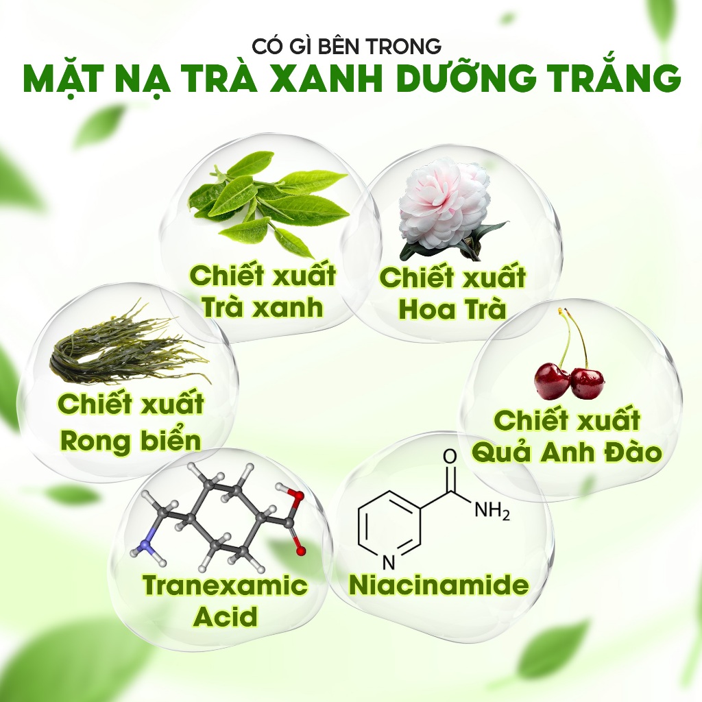 Ảnh VHL Bộ 9 Mặt Nạ Tràm Trà Giảm Mụn Dầu + Trà Xanh Dưỡng Sáng Da(5M Tràm Trà*28ml/M +4M Trà XD*25ml/M) 3
