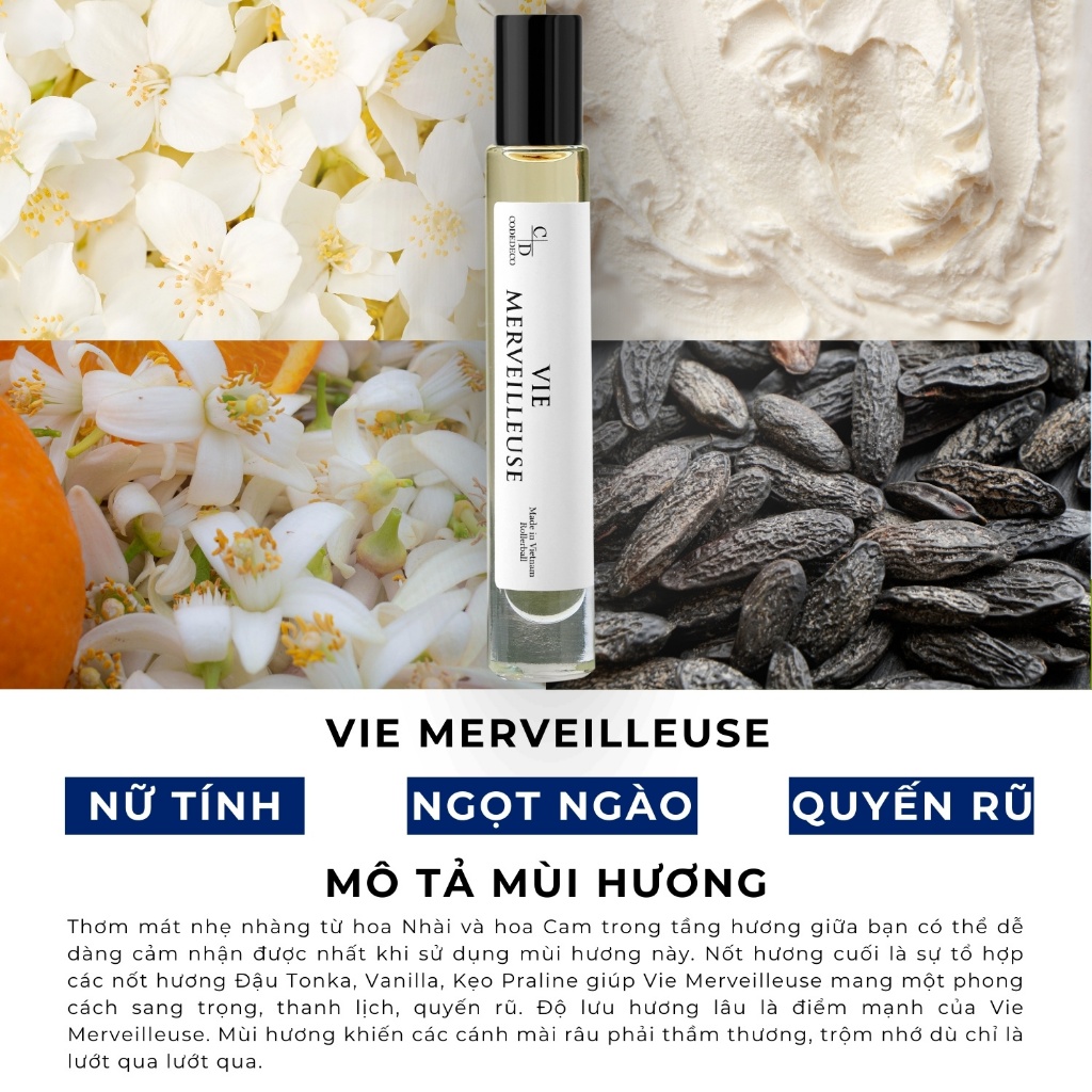 Ảnh Tinh dầu thơm nữ CODEDECO Vie Merveilleuse 10ml dạng lăn - Ngọt ngào, Tinh tế, Quyến rũ 2