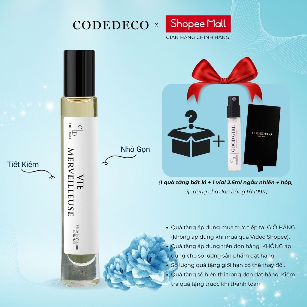 Ảnh Tinh dầu thơm nữ CODEDECO Vie Merveilleuse 10ml dạng lăn - Ngọt ngào, Tinh tế, Quyến rũ 1