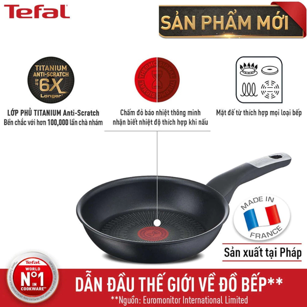 Chảo chiên sâu lồng Tefal Unlimited 28cm (G2551902) - Bảo hành chính hãng 24 tháng [Hỏa tốc Hcm]