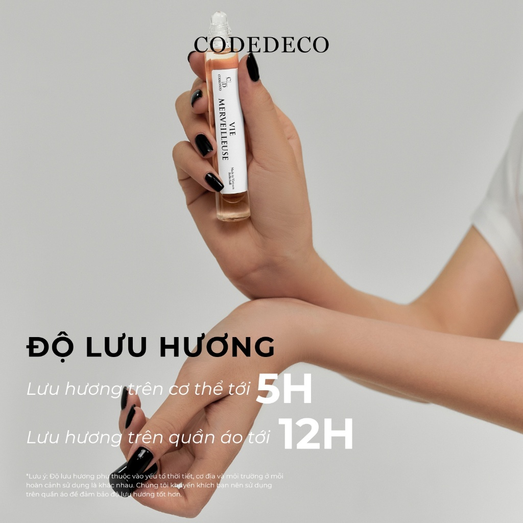 Ảnh Tinh dầu thơm nữ CODEDECO Vie Merveilleuse 10ml dạng lăn - Ngọt ngào, Tinh tế, Quyến rũ 4