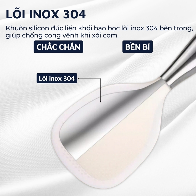 Ảnh Muỗng xới cơm chống dính tay cầm inox 304 DandiHome 3
