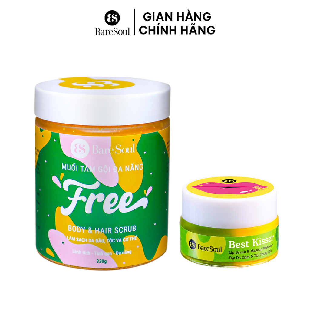 Ảnh Bộ đôi tẩy tế bào chết cho môi, da dầu và cơ thể Free Body& hair scrub 330g+ lip scrub  Sweet Talker 20g 1