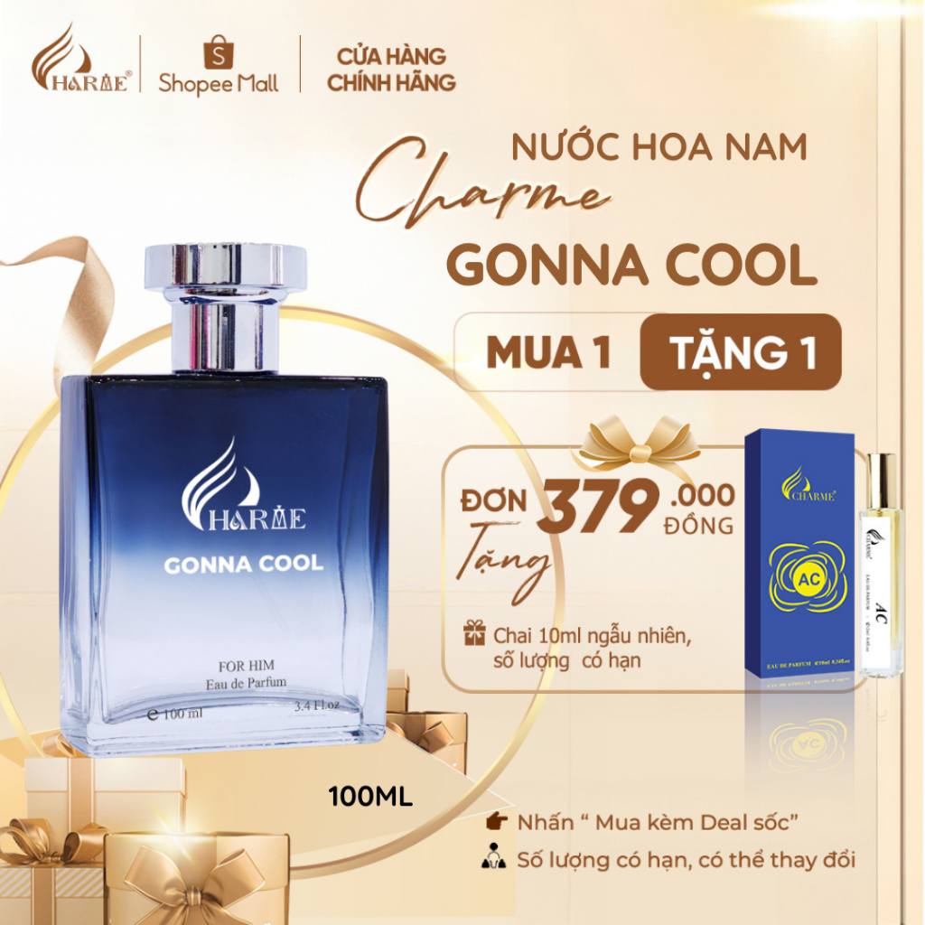 Ảnh Nước Hoa Nam CHARME GONNA COOL 100ml Lưu Hương Lâu Thơm Mát, Mạnh Mẽ, Thanh Lịch Cho Các Quý Ông 1