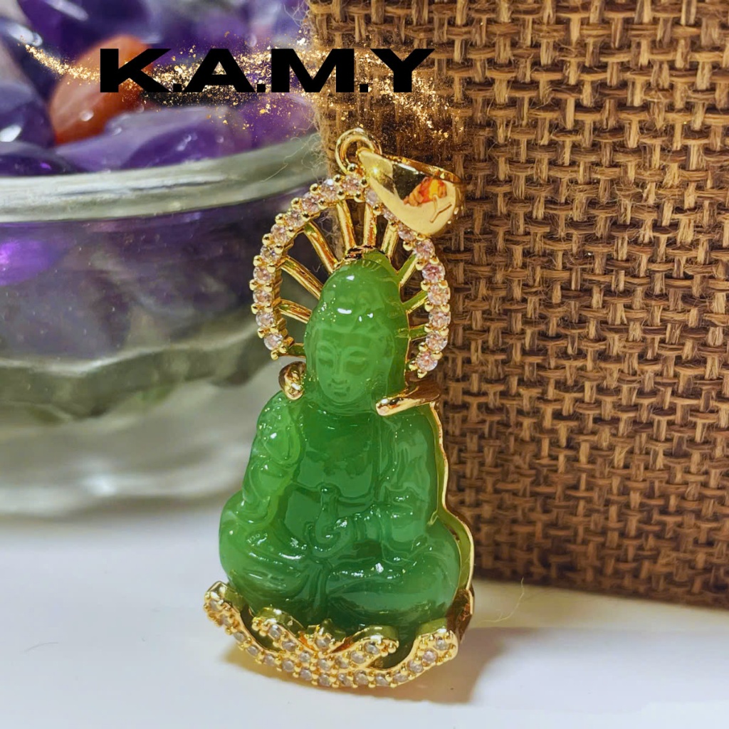 Mặt Dây Chuyền Hình Quan Âm Bồ Tác Ngồi Đài Sen May Mắn - Trang Sức KAMY