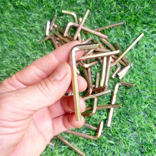Lục giác (lục lăng) chất liệu thép 5 ly dài 6.5cm màu vàng đồng caoduongracing phụ tùng xe máy