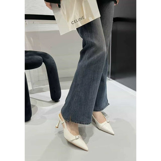 Slingback cao gót nữ công sở mũi nhọn 5P và 7P móc khóa thời trang mã Slingbackcn