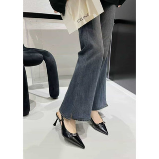 Slingback cao gót nữ công sở mũi nhọn 5P và 7P móc khóa thời trang mã Slingbackcn