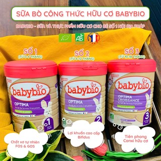 Combo 2 hộp sữa bò hữu cơ tăng trưởng Babybio số 1, 2, 3