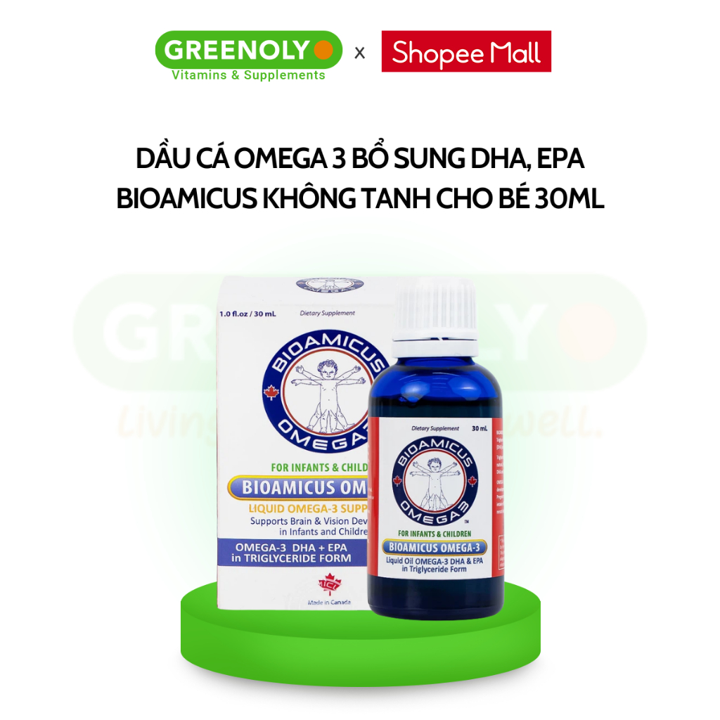 Ảnh Dầu Cá Omega 3 Bioamicus Bổ Sung DHA, EPA Giúp Tăng Cường Trí Não, Giúp Bé Sáng Mắt 30ml 2