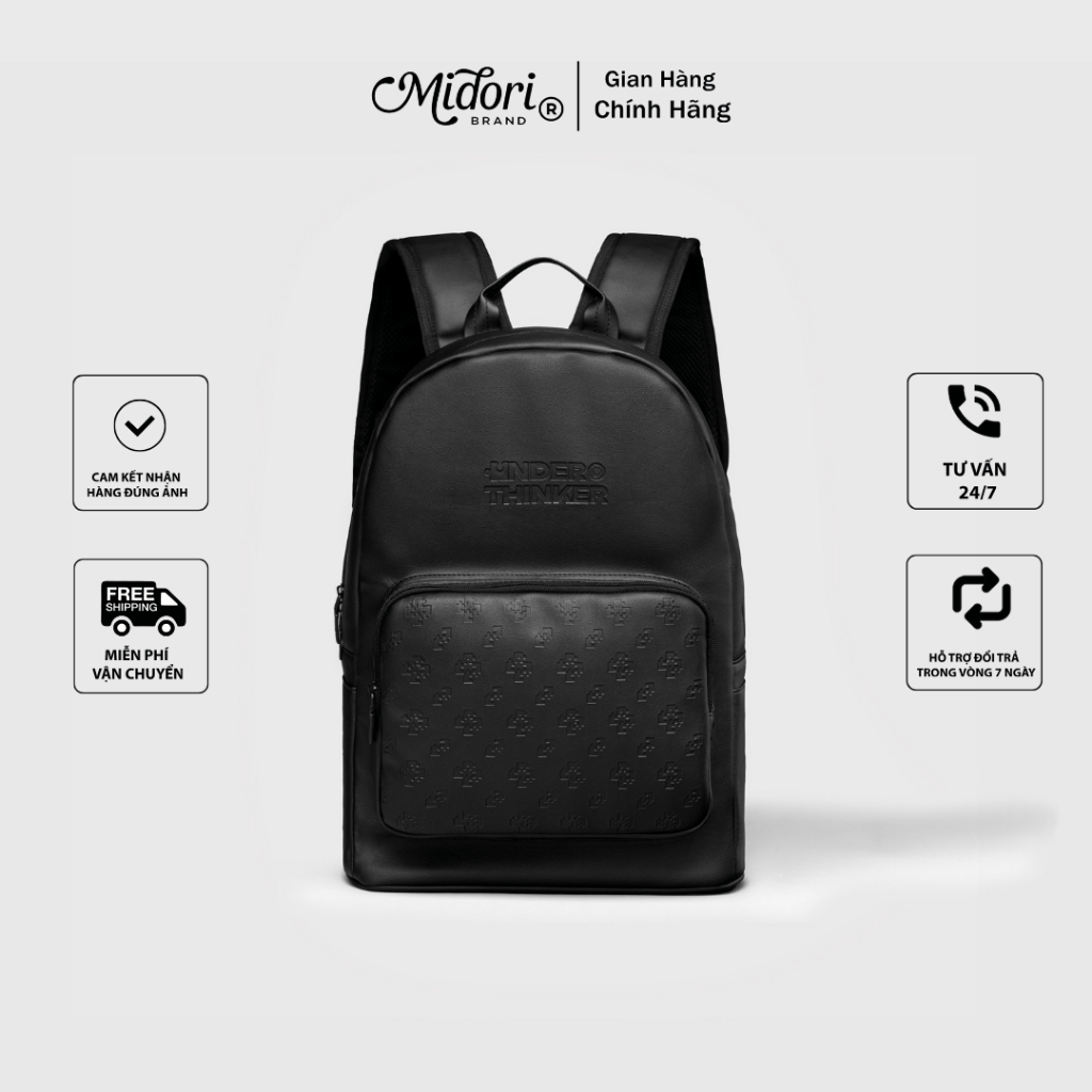 Balo Đi Học Đi Làm HELIOS Nam Nữ Cặp Đựng Laptop Vải Phối Da Du Lịch Cao Cấp | M MIDORI