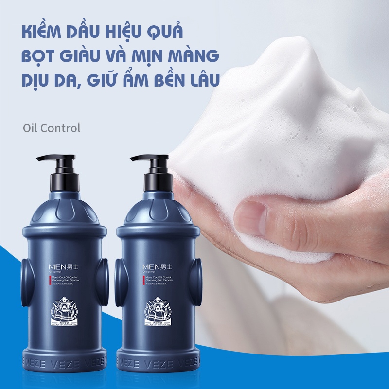 Sữa Rửa Mặt Nam Ngăn Dầu & Làm Sáng Da - Hỗ Trợ Giảm Mụn, Phù Hợp Da Dầu/ Da Khô (Thiết Kế Cho Nam Giới)