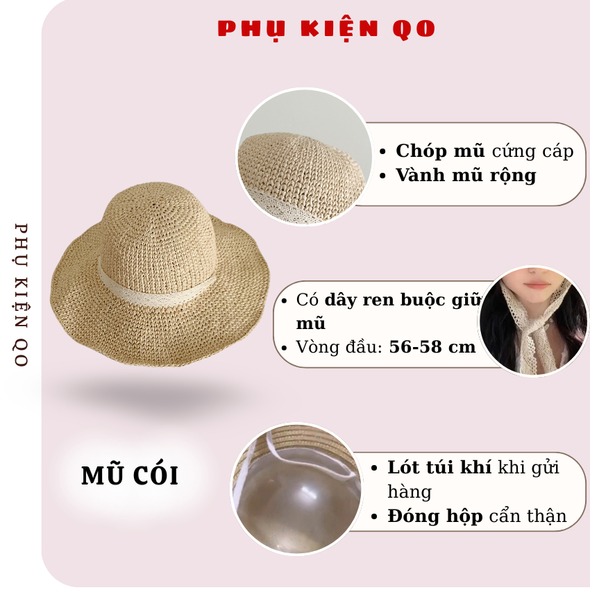 [MỞ BÁN ] Túi cói - Mũ cói đi biển, nón cói che nắng phong cách vintage T12M11