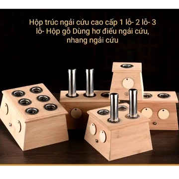 Hộp trúc ngải cứu cao cấp 1 lỗ- 2 lỗ- 3 lỗ- 6 lỗ. Hộp gỗ Dùng hơ điếu ngải cứu, nhang ngải cứu-