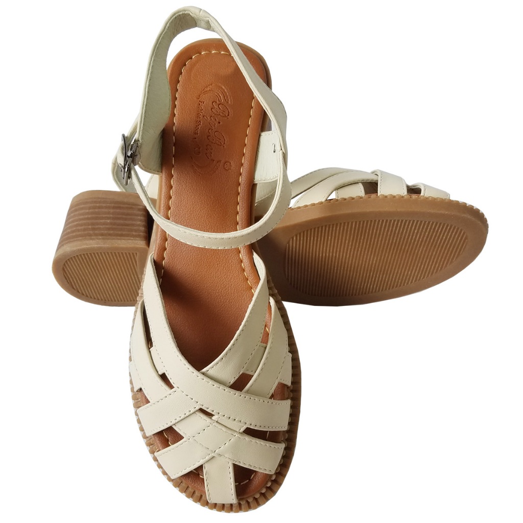 Giày Sandal Cao Gót Nữ BIGGBEN Da Bò Thật Cao 4 Phân HKD939