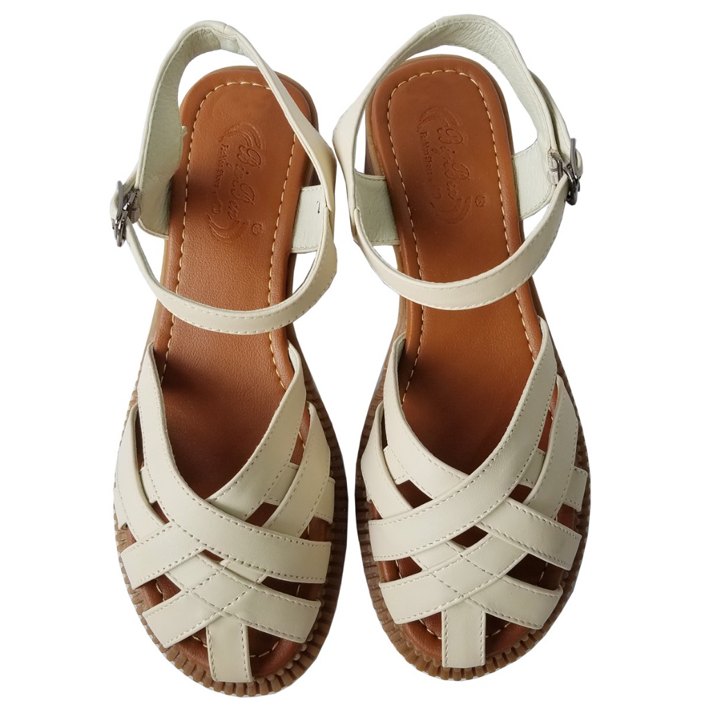 Giày Sandal Cao Gót Nữ BIGGBEN Da Bò Thật Cao 4 Phân HKD939