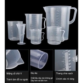 Ca Đong Định Lượng Nhựa Không nắp 1000ml , 2000ml, 3500ml, 5000ml - Đo Lường Chính Xác, Tiện Lợi